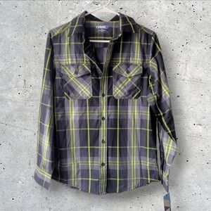 Tony Hawk Boys Black Plaid Shirt Size XL - New With Tags